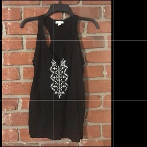 Old Navy Black / White embroidered Top